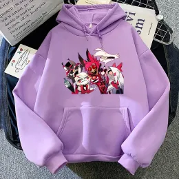 스웨트 셔츠 Alastor 까마귀 패션 여성 미적 천사 먼지 껍질 vaggie Charlie Hoodies Unisex 만화 풀오버 스웨트 셔츠