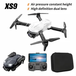 Drony Nowy mini dron XS9 One kliknięcie powrót 4K HD Dual Camera Pozycja przepływu optycznego Fotografia lotnicza RC Składane quadcopter Dron Toys