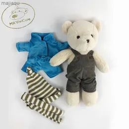 Pluszowe lalki 1PC 32 cm nadziewane wysokiej jakości klasyczne pluszowe zabawki misy urocze niedźwiedź z kombinezonami i piżamą Dolls Piękny prezent dla dziewcząt2404