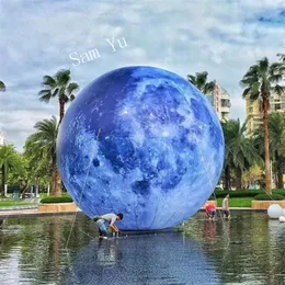 Großhandel 3 m Durchmesser aufblasbarer Planet Schlauchboote Ballon Art Moon für Werbedekoration