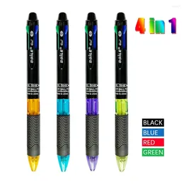 4pcs/set Creative 4 в 1 MultyColour Ballpoint Pen 0,7 мм Черно -голубое красное зеленое мяч Школа Офис Обила