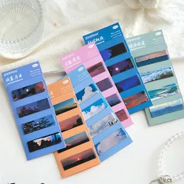 4Pcs Magnetic Bookmark Beautiful Scenery Sea Sky Art Page Folder For Books Readers Student Stationery Office School Supplies