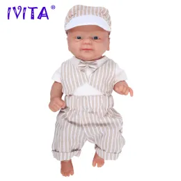 Dolls IVITA WB1512 14 inch 1.65kg Full Body Soft Silicone Reborn Baby Dolls Alive Simulated Bonecas Eyes Opened Smile Baby Boy Toys