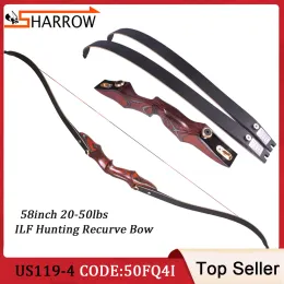 Darts 58 "2050 kg Maple Core Archery Recurve Bow ILF -gränssnitt Amerikansk jakt Båge Vuxna Outdoor Shooting Arrow Sports Accessories