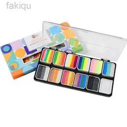 RM0W Pintura corporal Rainbow Body Paint Art Kids Makeup Pintura Kit de pigmentos Supplias de cor brilhante