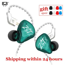 Słuchawki KZ ZST x 1BA 1DD Technologia hybrydowa HiFi w słuchawkach Bass Earbud Sport Hałas Anulujący zestaw słuchawkowy KZ ZSN Pro ZSX ZS10 Pro C12