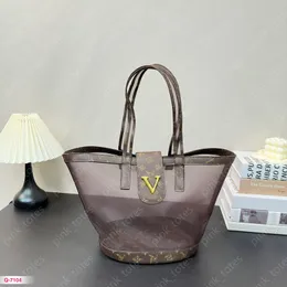 디자이너 비치 백 클래식 여성 쇼핑 토트 메쉬 숄더백 럭셔리 여름 토트 가방 여성을위한 패션 큰 클러치 지갑 -24
