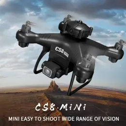 Drones novos CS8 Mini Drone 4K Dual Câmera HD Profissional Evitar 360 RC RC Ampla Angular Ajustável ESC RC Quadcopter