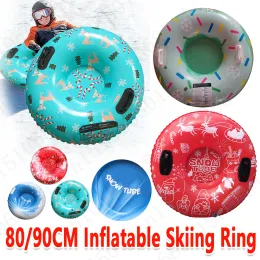 Röhren 80117cm Kinderrohr Winter Schlitten Schnee Schlitten Schlitten Ski Ring Pad Sport Dicked aufblasbare Skikreis Ski -Erklärungen