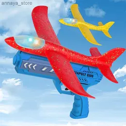 Gun Toys Children Foam Plane Launcher Toy Outdoor Catapult Gun 15M Range Airplane Shooting Roundabout Sports Toys Boy Birthday GiftL2404