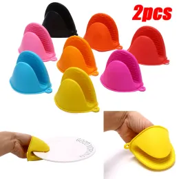 Silicone Mini forno Mitt Isolamento de calor Clipe de mão Anti-escaldamento Luvas de microondas Luvas não deslizantes Pote de gripper ferramenta de cozinha 0424