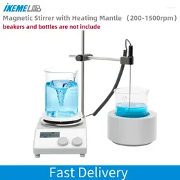 LCD LCD لوحة تحريك مغناطيسي رقمي مع MANTLE التدفئة الكهربائية 100 مل 250 مل 500 مل 1000ML خلاط مختبر