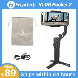 Gimbals FeiyuTech OFFICIAL Vlog Pocket 2 Handheld Smartphone Gimbal Stabilizer selfie stick for iPhone 12 11 XS Samsung S20 FE Xiaomi