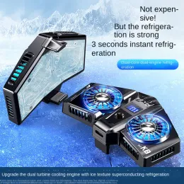 Soğutucular Universal Mini Cep Telefonu Soğutma Fan Radyatör Turbo Kasırga Oyunu Serin Cep Telefonu İPhone/Samsung/Xiaomi için Soğuk Isı Lavabosu