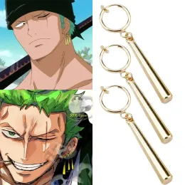 Brincos Japão Anime Roronoa Zoro Brincos clipes de orelha para homens homens aros de cosplay/brincos de garanhão