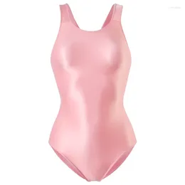 Damen Badebekleidung Drozeno sexy glatte Top -Strumpfhosen Feste Farbe glänzender Badeanzug für Frauen