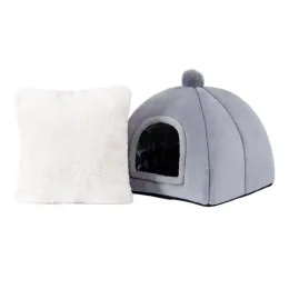 Cages Pet House Kennel Bed |2in1cat Tent Cave Led |CANNO CAMPO NUSTANO CANCHE |Casa grotta per gatto a letto in microfibra morbida per gatto e cucciolo