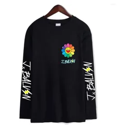 Men039s T Shirts J Balvin Crew Neck Men Women Shirt Långärmad tshirts unisex casual Harajuku Streetshirt Sun Flower Boy Girl 2801206