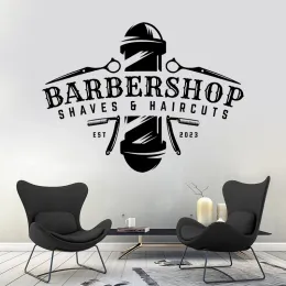 SHARS Barber Wall Stickers Barber Tools Barber Scissors Comb Barber Shop Hair Salon Salon Window Door Decorative Vinyl Decals BA26
