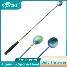 Accessories ZYZ Bait Thrower Titanium Spoon Head Ultralight Saltwater or Freshwater Fishing Tool Bait Long Throwing Sea Rock Fishing Tackle