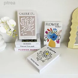Dekorativa objekt Figurer Simulering Bok Art Flower English Decorative Book Model Decoration Home Room Bookcase Props Books Shooting Props Gifts D240424
