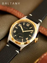 Saatler Bubbleback retro saygı saat 36mm altın kasa aydınlık kadran vintage microbrand 100m su geçirmez kuvars elbise saatler