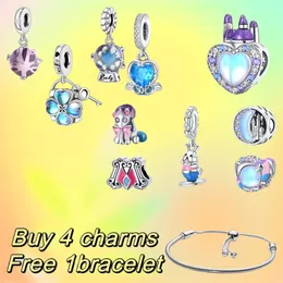 Fashion Designer Women's Charm Bracelet Fairy Tale Town Series Dream Castle Unicorn 925 DIY Fit Pandoras Bracelet Luxury Jewelry Gift for Mom