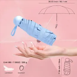 2024 Ny ankomst liten bärbar kapsel paraply för kvinnor idealisk för solskydd med dubbla användningsfunktioner bärbart solparaply