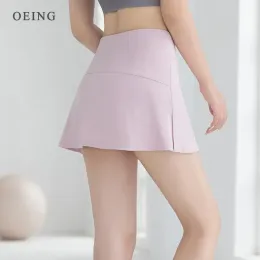 Skorts Women 2 in 1 달리기 스포츠 스커트 탄성 느슨한 빠른 마른 하이 허리 골프 테니스 골프 스키트 체육관 요가 반바지 피트니스 스포츠웨어