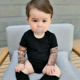 Tek parçalar bebek bodysuit erkek kızlar dövme baskılı patchwork tulum yenidoğan kostümü gündelik kıyafetler yürümeye başlayan çocuk çocuk kıyafetleri bodysuits