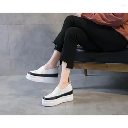 Повседневная обувь высокие кроссовки платформы женская 2024 весна подлинная кожа