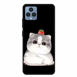 G6WN携帯電話ケースTHONE 5Gケースのかわいい漫画猫ブラックシリコーンソフトバックカバーケースT-Mobile REVVL 6 T電話5G電話ケース6.52 240423