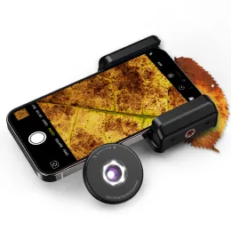 Filters ApExel 100x Microscope Phone Lens Super Macro Lens Förstoring Ficka mini -mikroskop med CPL -filter LED -ljus för smartphone