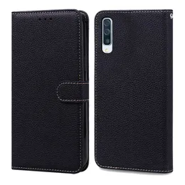 حالة الهاتف الخلوي A10 A50 A30S Case Classic Solid Color Leather Phone لـ Samsung Galaxy A10 A20 A30 A70 A30S A20S A10S A20E Wallet Wallet 240423