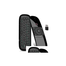 Altre tastiere, input di topi W1 Versione inglese 2.4GHz Tastiera wireless Mini Fly Air Mouse con funzione di apprendimento IR per TV box com dheby