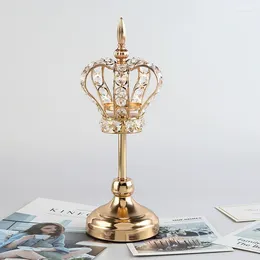 Ljushållare Luxury vardagsrum Holder Crystal Gold Votive Decoration Bougeoir Transparent en Verre Home Decorations