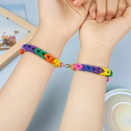 Link Bracelets The Rubber Band Ring Rainbow Love Magnet Attracts Lovers A Pair Of Men And Women Girlfriends Hand Rope