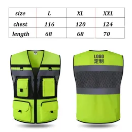 Giacche Hi Vis Reflective Safety gilet Mash Summer Giulla giubbotto con giubbotto con tasche MULIT Abbigliamento da lavoro Cargo Proteggi il giubbotto di avvertimento