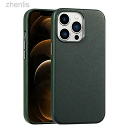 Случаи по сотовым телефонам Langsidi Leather Magsafe Phone Case для iPhone 13 Pro Max 13 Mini 13Pro Магнитный ударной ударной защитный