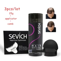 CARE SEVICH 3PCS/LOTO CABELO CABELO FIBRA POWDERS 25G+Aplicador de spray+pente de cabelo de cabelo espessa Moda de estilo careca
