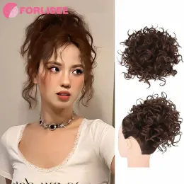 가발을위한 chignon 여성용 공 헤어 랩 작은 곱슬 아프리카 계 미국인 매운 여자 라틴 아메리카 곱슬 머리 검은 가발 저트 아프로