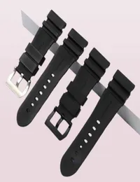 24mm 26mm Nature Silicone Rubber Band för Panerai Luminor Pam 441 Strap Armband Pin Buckle Watch Accessories6899418