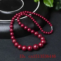 Collane per perle di giada rossa naturale perle a torre cinnabar collana jadeite gioielleria di moda accessori per la moda amulet regala donna i suoi uomini