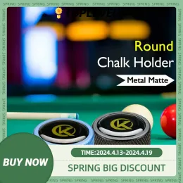 Biljard Konllen Round Pool Cue Taom Chalk Holdertable Metal Cue Chalk Holder Case For Biljard Carom Cue Snooker Sports Accessories