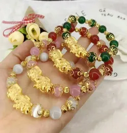 BXZ008 Fashion new design Gold plated pixiu bracelet Pi Xiu Pi Yao Bracelet hand pixiu jewelry lucky piyao beads bracelet lucky ba5145666