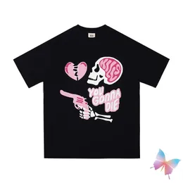 Американская улица Broken Planet Tshirts Cotton Skull Brain Foam Print Круглый шея с коротким рукавом негабаритный футболка мужчины 240408