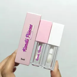 Şişeler 20/30/40pcs Özel 5ml kare açık boş lipgloss tüpler logo kutusu büyük asa fırça dudak parlak şişe kaplar ruj tüpü