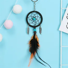 Decorative Figurines Car Accessories Feather Handmade Net Decor Bag Hanging Key Chain Graft Gift Unisex