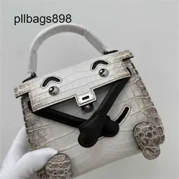 Bola do estilo do Himalaia Handbag 7a Couro de Crocodilo Little Cute Sorrindo Mini Bolsa