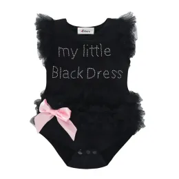 Tek parçalı kız kız romper kıyafetleri dantel kısa kolsuz mektup dantel bebek atlayıcılar yenidoğan fotoğrafçılık sahne elbise bebek tulumları 012m
